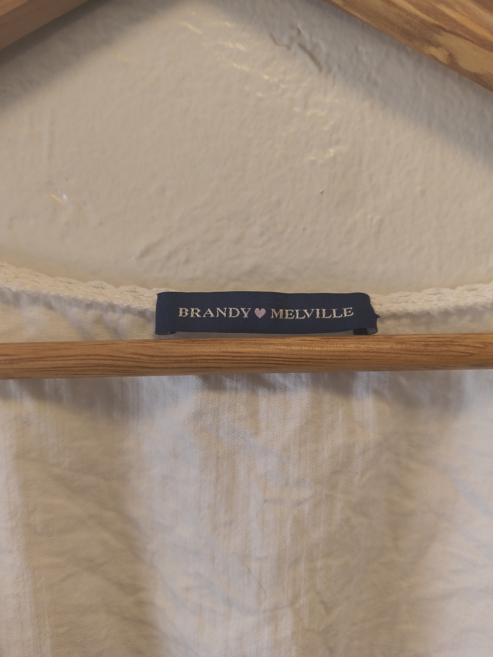Brandy Melville White Puff Sleeve Lace Trim Blouse - Picture 6 of 9